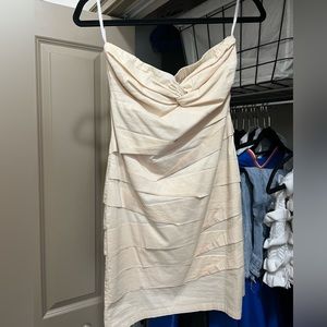 C. Luce Cream ruffled mini dress